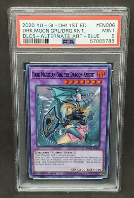 Yugioh PSA 9 MINT Dark Magician Girl the Dragon Knight (Blue) Alt Art DLCS-EN006-image