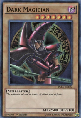 1st Ed Dark Magician Ultra Rare Yu-Gi-Oh! Card YGLD-ENB02 VERY GOOD-image