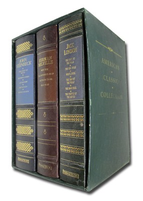 American Classics Collection 3 Vols Leather - Steinbeck - London - Melville  W8-image