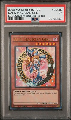 Yu-Gi-Oh! TCG Dark Magician Girl Legendary Duelists: Season 3 LDS3-EN082 PSA 5-image