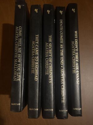 Lot of 5 THE AGATHA CHRISTIE MYSTERY COLLECTION Books Bantam Leatherette Perfect-image