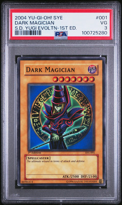 2004 SYE YU-GI-OH! STARTER DECK YUGI EVOLUTION 1ST ED #001 DARK MAGICIAN PSA 3-image