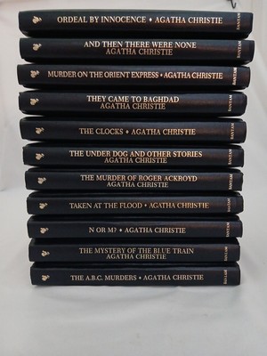 Agatha Christie Books Mystery Collection  Lot Of 11 Bantam Leatherette HC Black -image