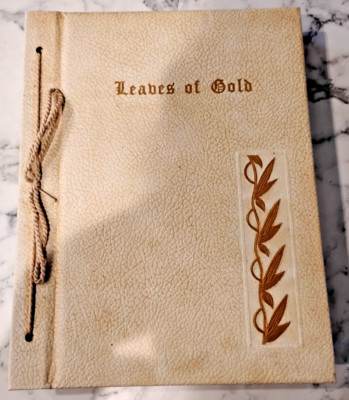 Leaves Of Gold Book 1948 Rare GOLD Cover Vintage Anthology of Prayers-image