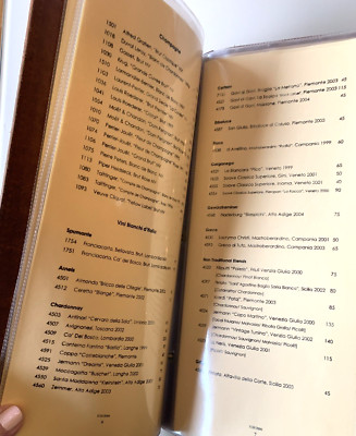 2006 THICK LEATHER BOUND WINE MENU~FIAMMA TRATTORIA~LAS VEGAS MGM~20 PGS-image