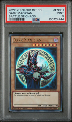 2022 YU-GI-OH! BACH-BATTLE OF CHAOS 1ST ED #EN001 DARK MAGICIAN PSA 9-image