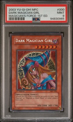 Yu-Gi-Oh! TCG Dark Magician Girl Magician's Force MFC-000 1st Edition PSA 9 Mint-image