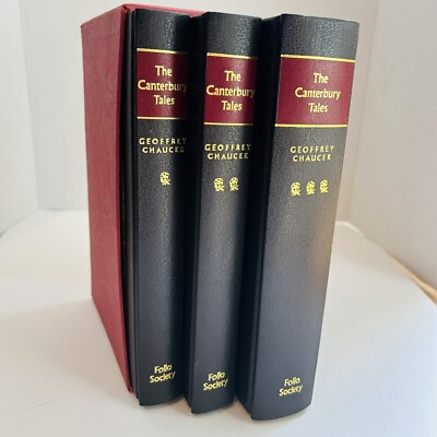 The Canterbury Tales - Geoffrey Chaucer - 3 vol. set - Folio Society - 1986-image