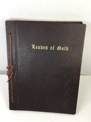 Vintage Leaves of Gold Book Published 1951 Leather Bound in VG Condition -image