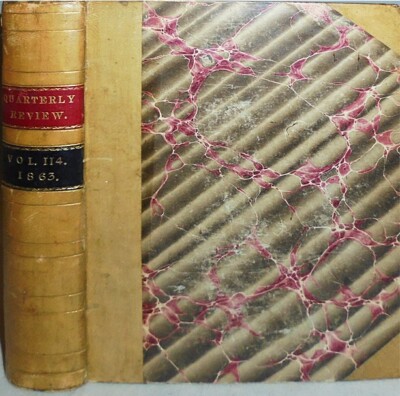 1863 -SLAVERY/CHARLES DARWIN- QUARTERLY REVIEW Vintage Leather Magazine Book-image