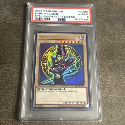 2023 Yu-Gi-Oh Dark Magician 25th Anniversary Edition LOB-EN005 | PSA 8-image