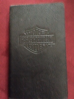 Genuine Harley-Davidson Black Book Address  Leather-Bound Unused, Vintage Photos-image
