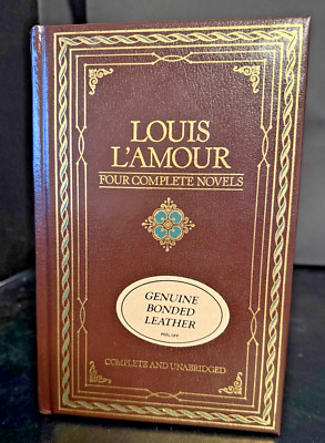 1984 Leather Bound LOUIS L'AMOUR Four Complete Novels Chatham River Press-image