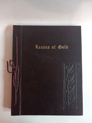 Vintage Leather Bound HB Book Leaves of Gold 1948 Prayers Religious Phrases-image