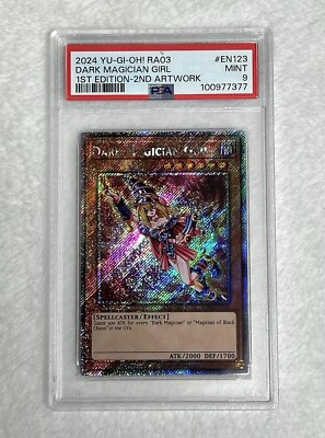 Yugioh PSA 9 2024 Dark Magician Girl (2nd) RA03-EN123 Platinum Secret Rare-image