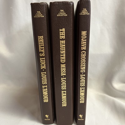 Three Louis L'Amour Hardback Leatherette-Bound Books - Good preowned-image