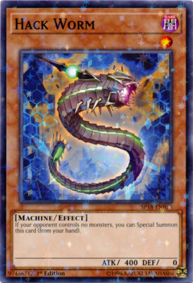 YGO-3x-Near Mint-Hack Worm - SP18-EN015 - Starfoil Rare - 1st Edition-Star Pack:-image