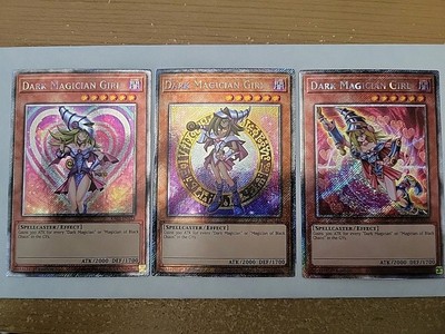 Yu-Gi-Oh Dark Magician Girl Platinum Secret Rare 3 Card Bonanza Set NM-image