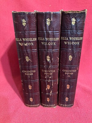 Ella Wheeler Wilcox  - Volume I-3 Collected Poems, 1917 leather bound-image