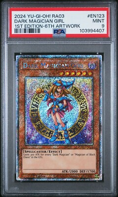 2024 Yu-Gi-Oh! Dark Magician Girl 6th Artwork Art B RA03-EN123 Platinum PSA 9-image
