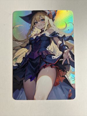 Dark Magician Girl YuGiOh Waifu Doujin Anime Textured Foil Card-image