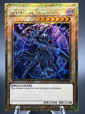 Yugioh Dark Magician MVP1-ENGV3 Limited Edition Gold Holo Secret Rare Mint+-image
