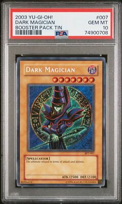 2003 YU-GI-OH! BOOSTER PACK TIN #007 DARK MAGICIAN PSA 10-image