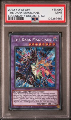 2022 YU-GI-OH! LEGEND DUELISTS: SEASON 3 #EN090 THE DARK MAGICIANS PSA 9-image