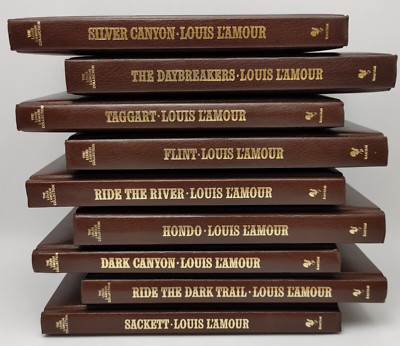 The Louis L'Amour Collection Bantam Leatherette Hardcover Edition Book Lot Of 9-image