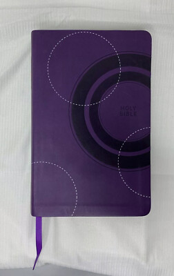 Thomas Nelson Holy Bible KJV Red Letter Silver Edge Purple Leather~ Beautiful -image