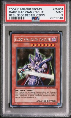 2004 Yugioh Dark Magician Knight PSA 9 Secret Rare PROMO RESHEF OF DESTR. #EN001-image