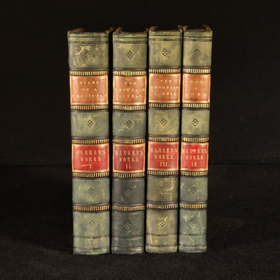 1854 4Vols Works of Samuel Warren Half Calf Ten Thousand A-Year Now and Then-image