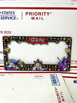 Yugioh License Plate Frame featuring Yugi, Dark Magician Girl, and Dark Magician-image