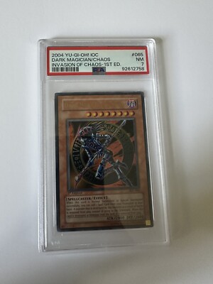 Yugioh YuGiOh! PSA 7 Dark Magician Of Chaos IOC-065  1st Ed Invasion Of Chaos-image