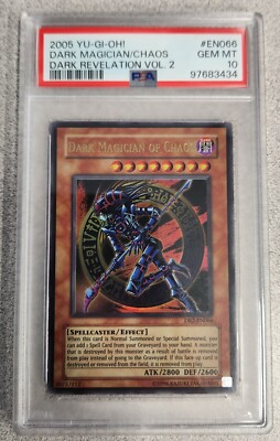 PSA 10 2005 YUGIOH DR2-EN066 DARK MAGICIAN OF CHAOS ULTRA RARE GEM MINT-image