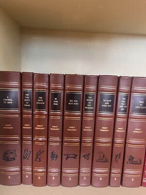 Collection Of Ernest Hemmingway Books. Leather Bound Published By Easton Press.-image