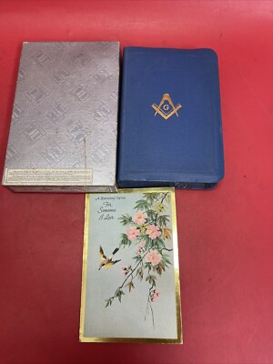 Holy Bible 1940 Masonic Edition ~ Holman No. 40M ~ Leather Bound ~ Original box-image