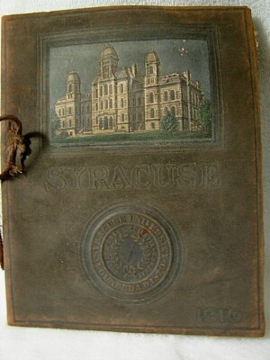 Excellent  Antique 1910 Leather Bound SYRACUSE UNIVERSITY Commencement Week Book-image