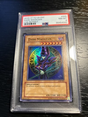Yu-Gi-Oh! 2010-2017 LOB-005 Dark Magician Reprint PSA 8-image