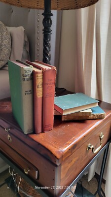 Lot of 6 Antique Vtg Books Chic Distressed Old Library Decor Small & Medium 1895-image
