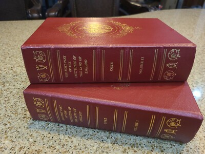 Institutes of the Laws of England by Edwardo Coke Leather Bounded 2 Volume-image