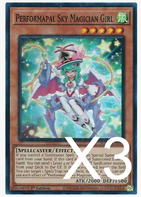 3X Performapal Sky Magician Girl SUDA-EN099 Super Rare 1st Edition NM YUGIOH-image