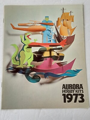 Aurora 1973 Hobby Kits Catalog: Glow Monsters, Prehistoric Scenes, 2001 Moon Bus-image