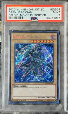 Yugioh Card 1st Ed. Dark Magician PSA 9 Mint, D.S.O.D. Movie MVP1-ENS54 2020 (1)-image