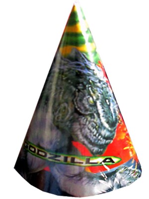 GODZILLA VINTAGE 1998 CONE HATS  (8) ~ Rare  Happy Birthday Party-image