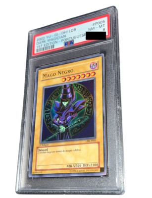 YuGiOh! Dark Magician - PSA 8 - 2002 1st Edition LDB / Portugal LOB - Blue Eyes-image