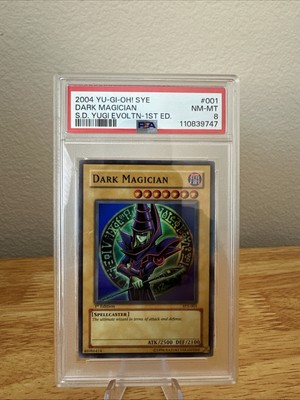 Yu-Gi-Oh 2004 Dark Magician 1st Edition Super Rare SYE-001 PSA 8-image