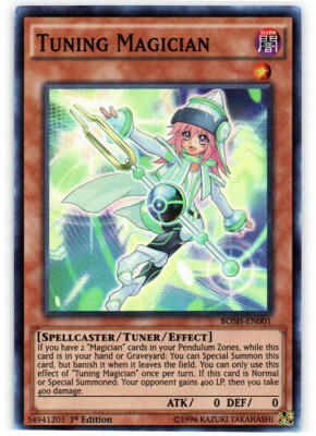 Yugioh! LP Tuning Magician - BOSH-EN001 - Super Rare - 1st Edition Lightly Playe-image