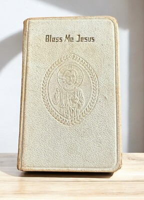 Antique Bless Me Jesus Prayer Book 1938 Pocket Size Leather Bound 3.75’ x 2.50”-image
