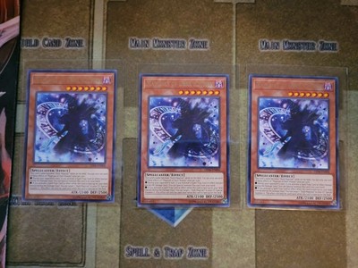 YUGIOH 3X MAGICIAN OF DARK ILLUSION LED6-EN006 RARE UNLIMITED ED NM-image